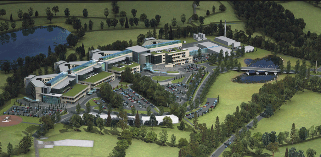Aerial view of the South West Acute Hospital in Enniskillen, Co-Fermanagh.